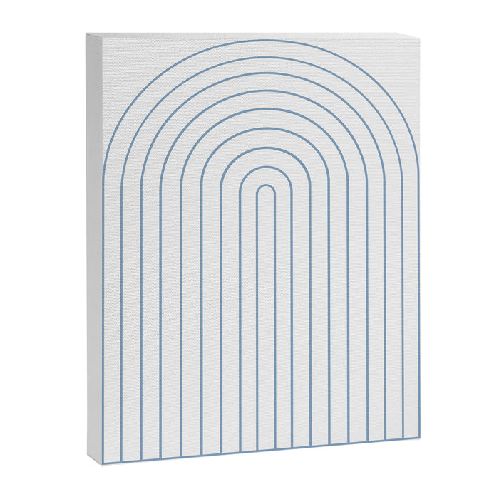 Minimal Arch XXV White and Blue Green Modern Geometric Lines Canvas Print Gallery Image 1