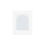 Minimal Arch XXV White and Blue Green Modern Geometric Lines Art Print Gallery Image 1