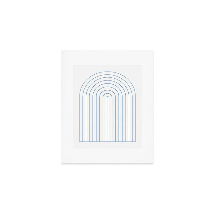 Minimal Arch XXV White and Blue Green Modern Geometric Lines Art Print Gallery Image 1