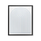 Minimal Arch XXV White and Blue Green Modern Geometric Lines Framed Canvas Print Gallery Image 6