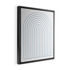 Minimal Arch XXV White and Blue Green Modern Geometric Lines Framed Canvas Print Gallery Image 2