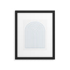 Minimal Arch XXV White and Blue Green Modern Geometric Lines Framed Art Print Gallery Image 5