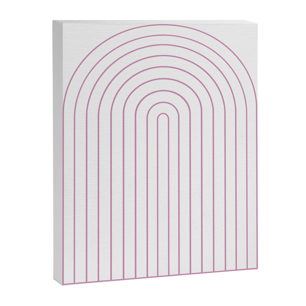 Minimal Arch XXVI White and Pink Modern Geometric Lines Canvas Print Gallery Image 6
