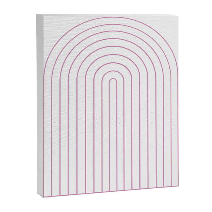 Minimal Arch XXVI White and Pink Modern Geometric Lines Canvas Print Gallery Image 1