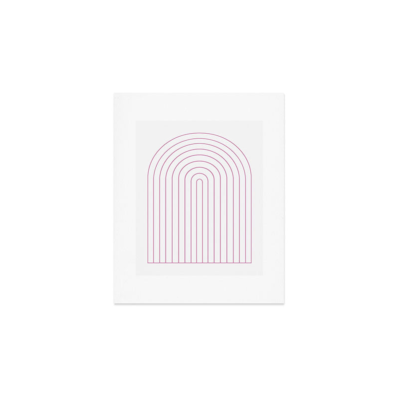 Minimal Arch XXVI White and Pink Modern Geometric Lines Art Print Gallery Image 1