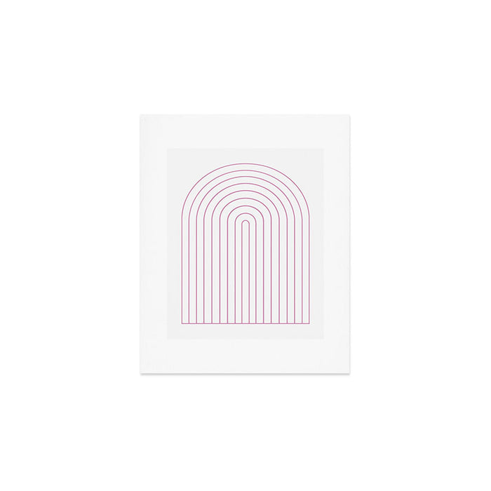 Minimal Arch XXVI White and Pink Modern Geometric Lines Art Print Gallery Image 1