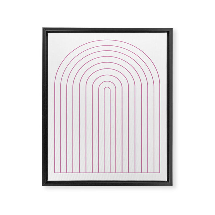 Minimal Arch XXVI White and Pink Modern Geometric Lines Framed Canvas Print Gallery Image 1