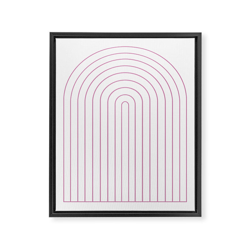 Minimal Arch XXVI White and Pink Modern Geometric Lines Framed Canvas Print Gallery Image 6