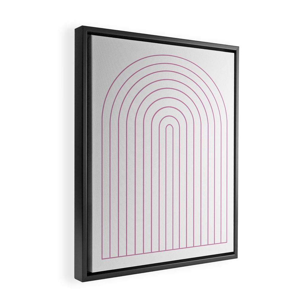Minimal Arch XXVI White and Pink Modern Geometric Lines Framed Canvas Print Gallery Image 2
