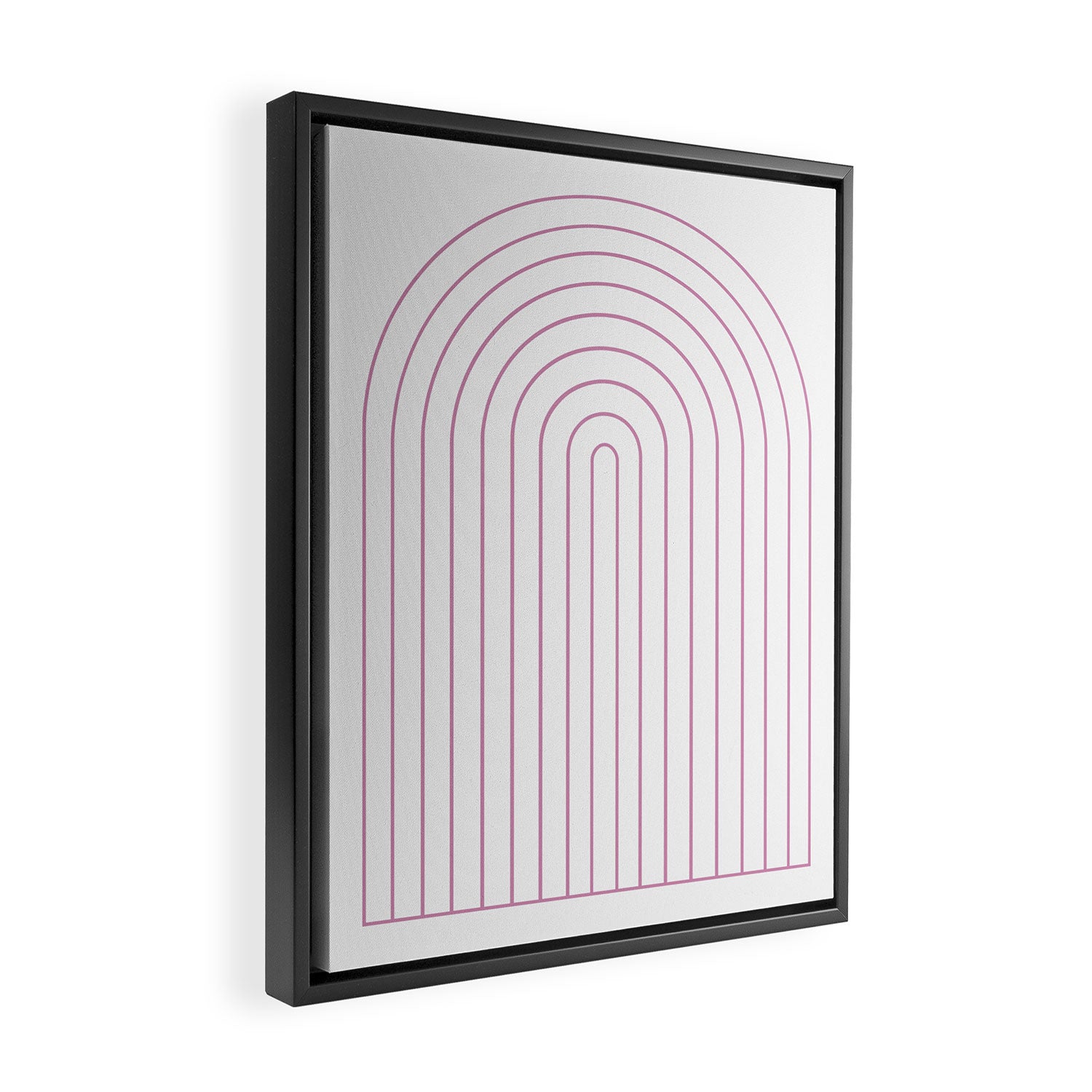 Minimal Arch XXVI White and Pink Modern Geometric Lines Framed Canvas Print Gallery Image 2