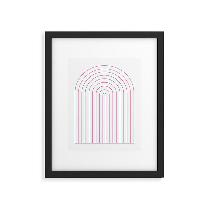 Minimal Arch XXVI White and Pink Modern Geometric Lines Framed Art Print Gallery Image 1