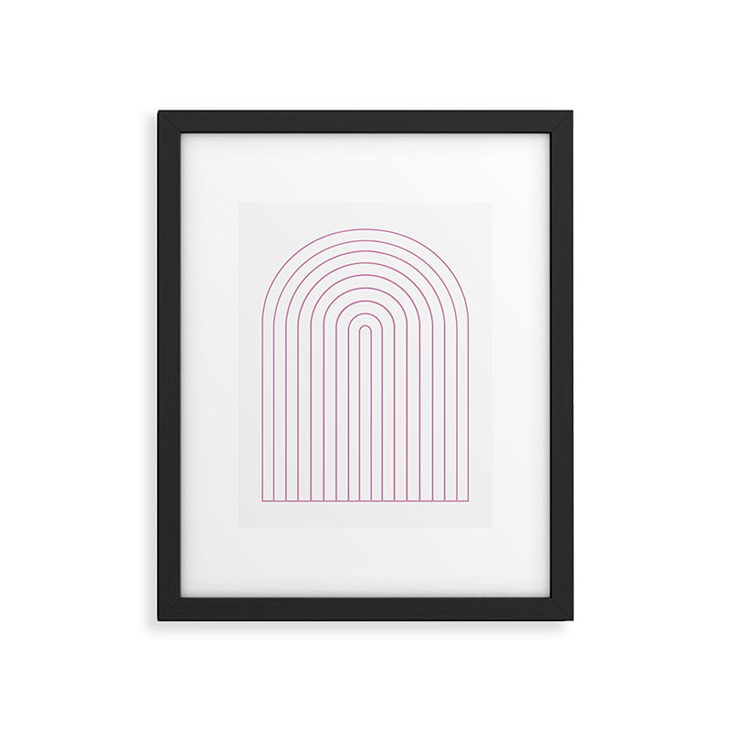 Minimal Arch XXVI White and Pink Modern Geometric Lines Framed Art Print Gallery Image 5