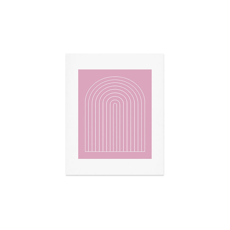 Minimal Arch XXVII Blush Pink Modern Geometric Lines Art Print Gallery Image 1