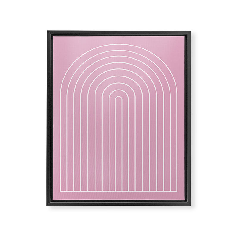 Minimal Arch XXVII Blush Pink Modern Geometric Lines Framed Canvas Print Gallery Image 6