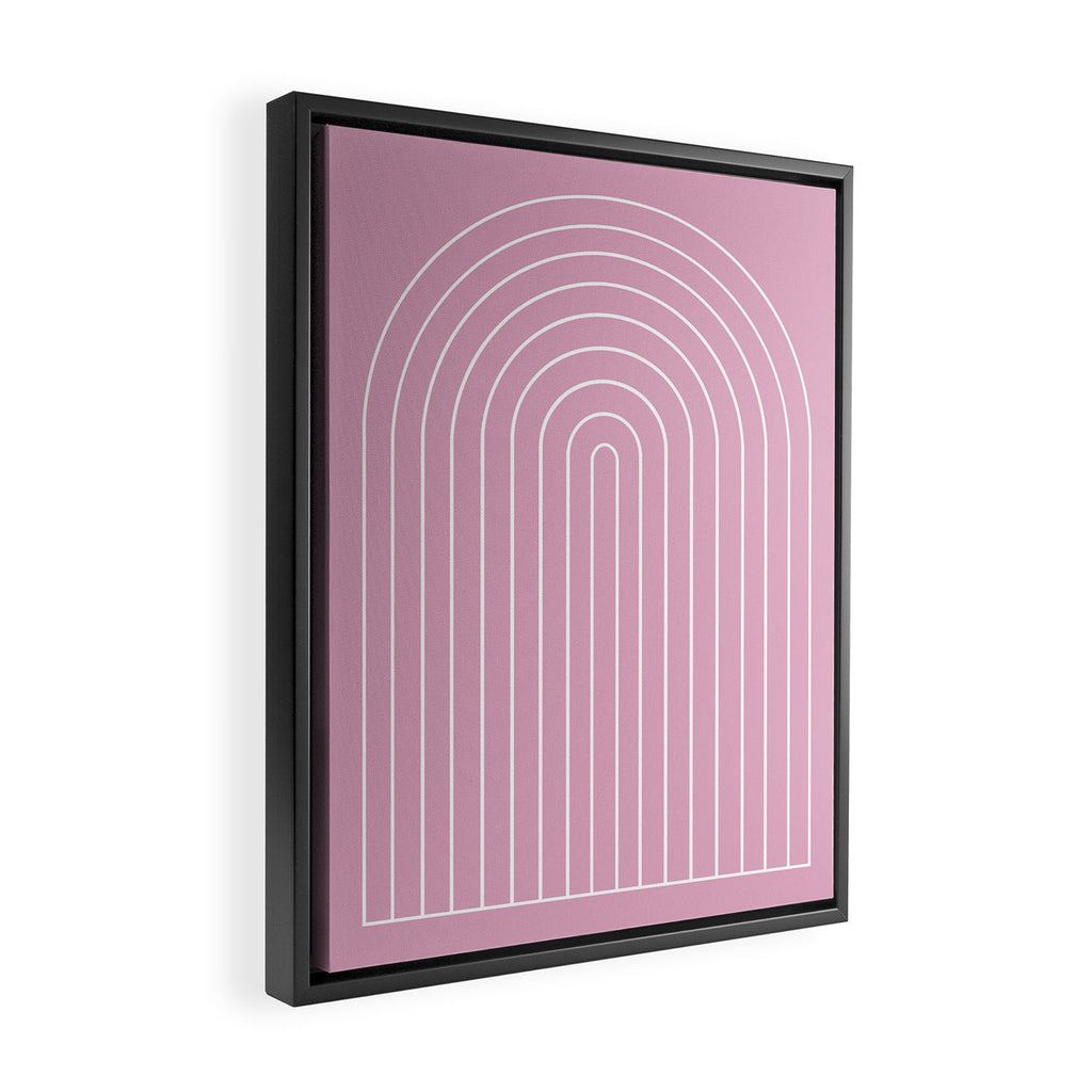 Minimal Arch XXVII Blush Pink Modern Geometric Lines Framed Canvas Print Gallery Image 2