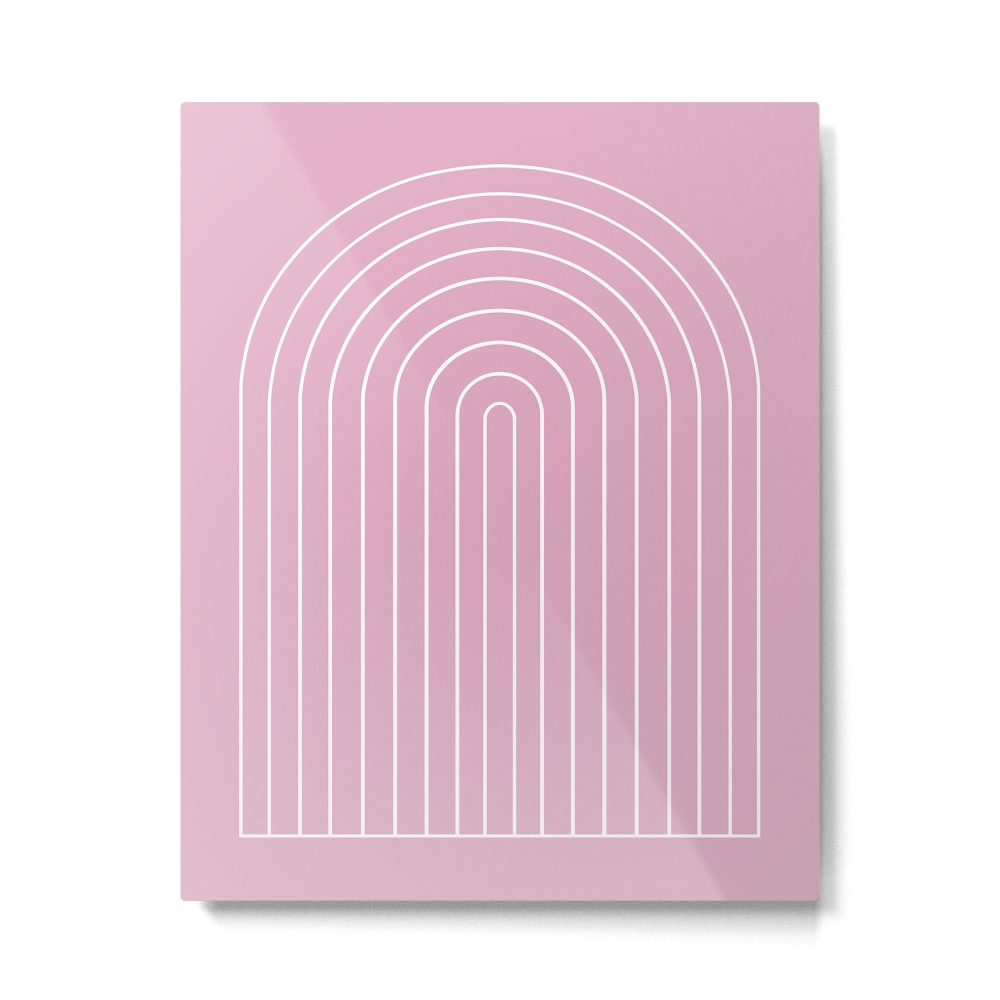 Minimal Arch XXVII Blush Pink Modern Geometric Lines Metal Print Gallery Image 4