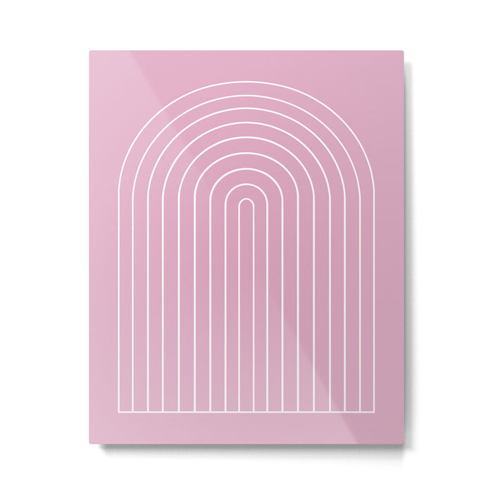 Minimal Arch XXVII Blush Pink Modern Geometric Lines Metal Print Gallery Image 1