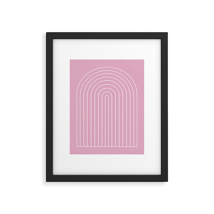Minimal Arch XXVII Blush Pink Modern Geometric Lines Framed Art Print Gallery Image 1