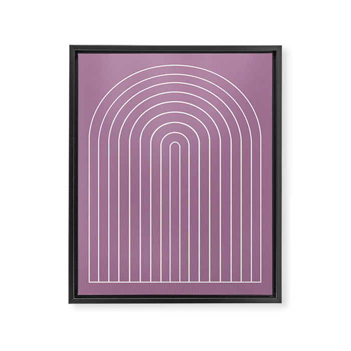 Minimal Arch XXXI Lilac Purple Modern Geometric Lines Framed Canvas Print Gallery Image 1