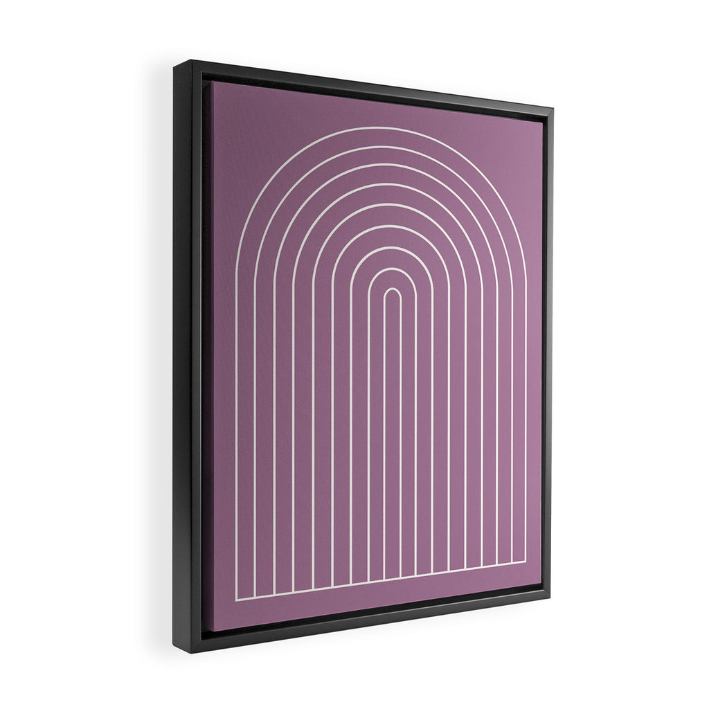 Minimal Arch XXXI Lilac Purple Modern Geometric Lines Framed Canvas Print Gallery Image 2