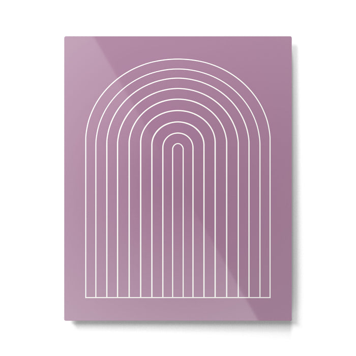 Minimal Arch XXXI Lilac Purple Modern Geometric Lines Metal Print Gallery Image 1