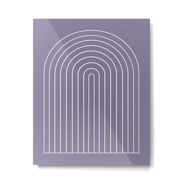 Minimal Arch XXXII Lavender Purple Modern Geometric Lines Metal Print Gallery Image 1