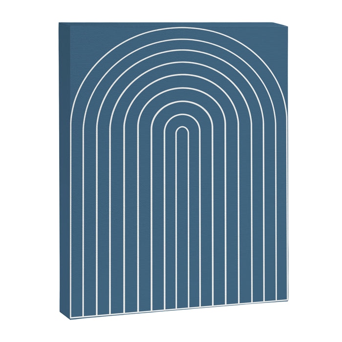 Minimal Arch XXXIV Nautical Blue Modern Geometric Lines Canvas Print Gallery Image 1