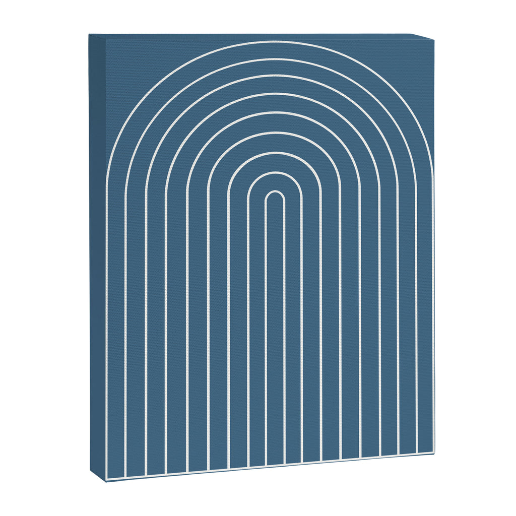 Minimal Arch XXXIV Nautical Blue Modern Geometric Lines Canvas Print Gallery Image 6