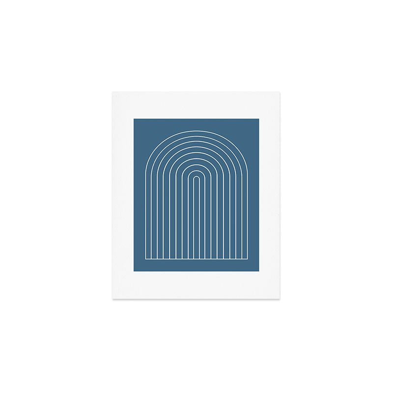 Minimal Arch XXXIV Nautical Blue Modern Geometric Lines Art Print Gallery Image 1