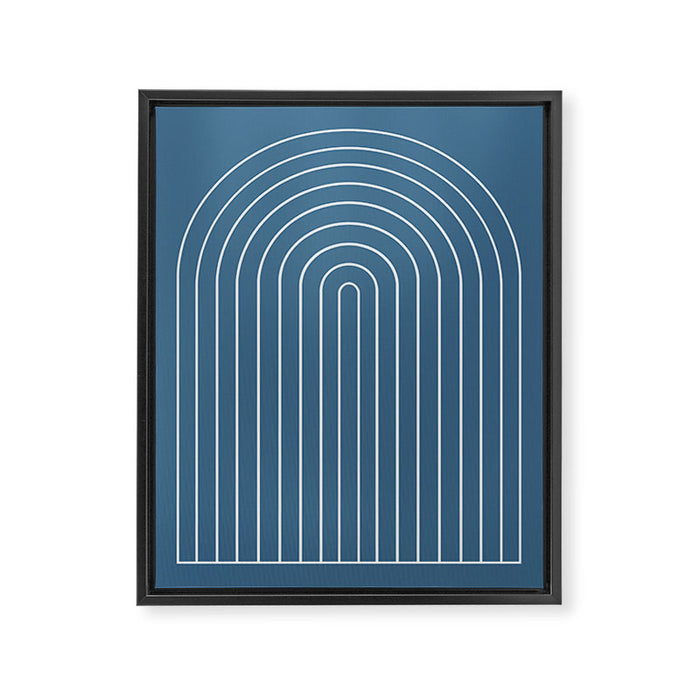 Minimal Arch XXXIV Nautical Blue Modern Geometric Lines Framed Canvas Print Gallery Image 1