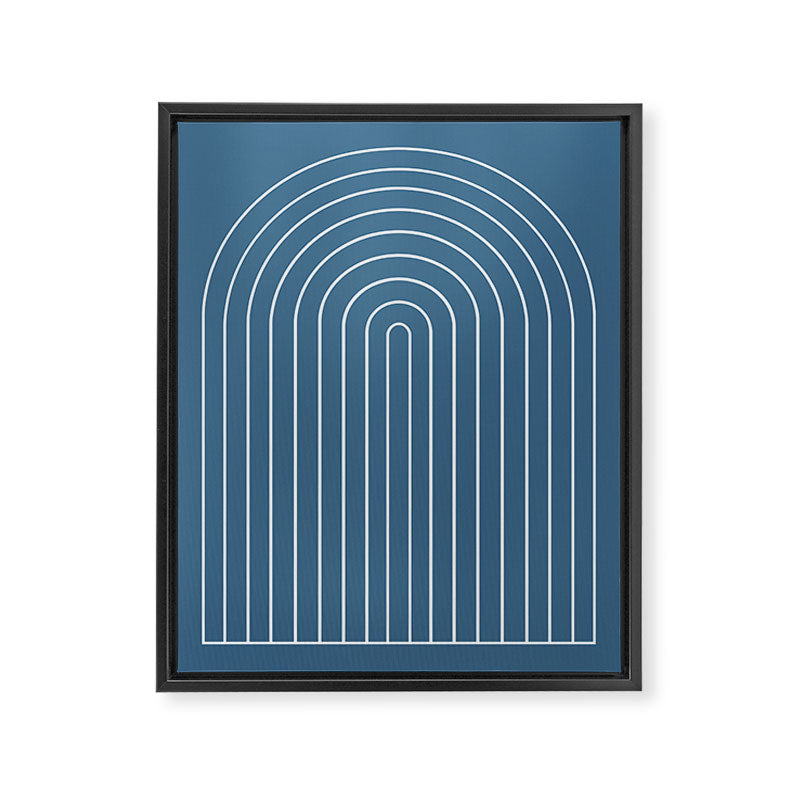 Minimal Arch XXXIV Nautical Blue Modern Geometric Lines Framed Canvas Print Gallery Image 6