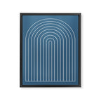 Minimal Arch XXXIV Nautical Blue Modern Geometric Lines Framed Canvas Print Gallery Image 6