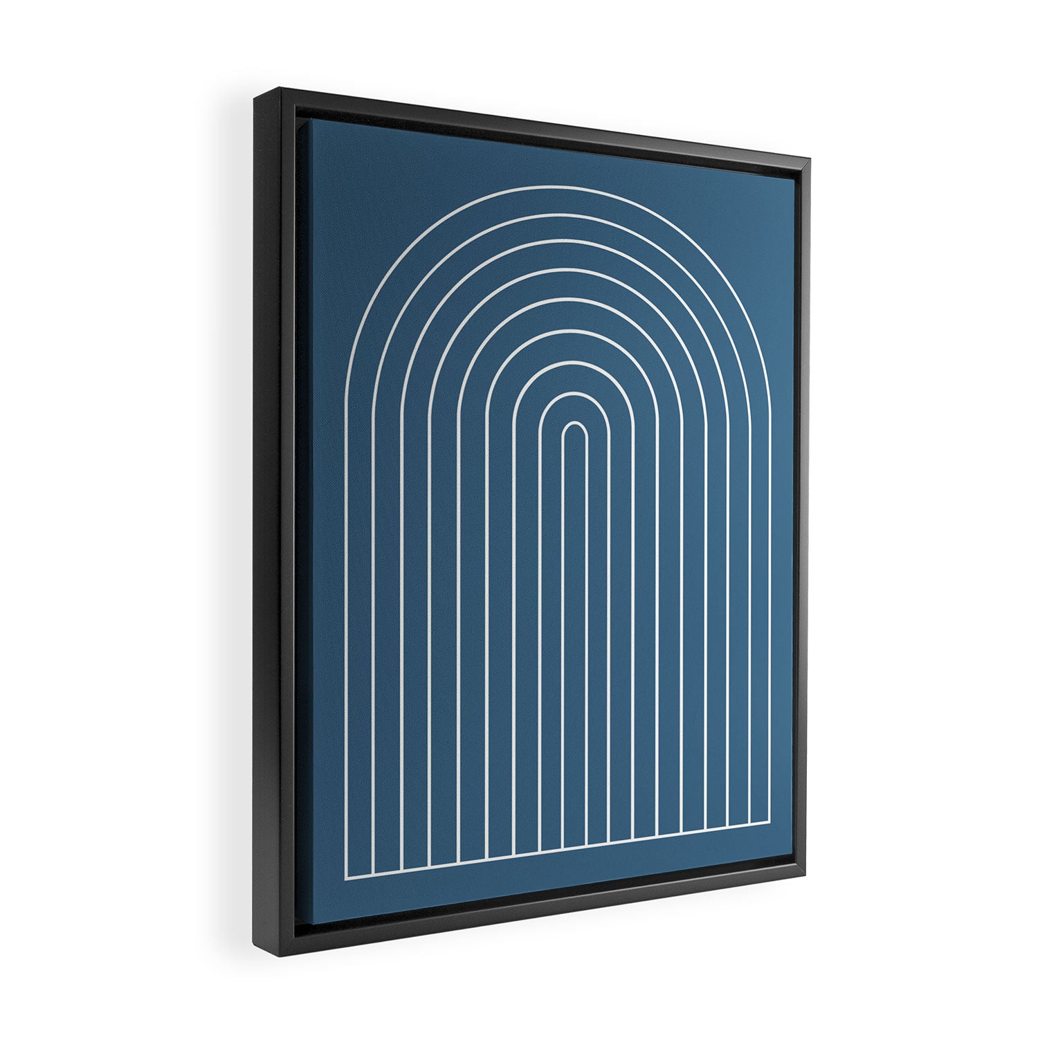 Minimal Arch XXXIV Nautical Blue Modern Geometric Lines Framed Canvas Print Gallery Image 2