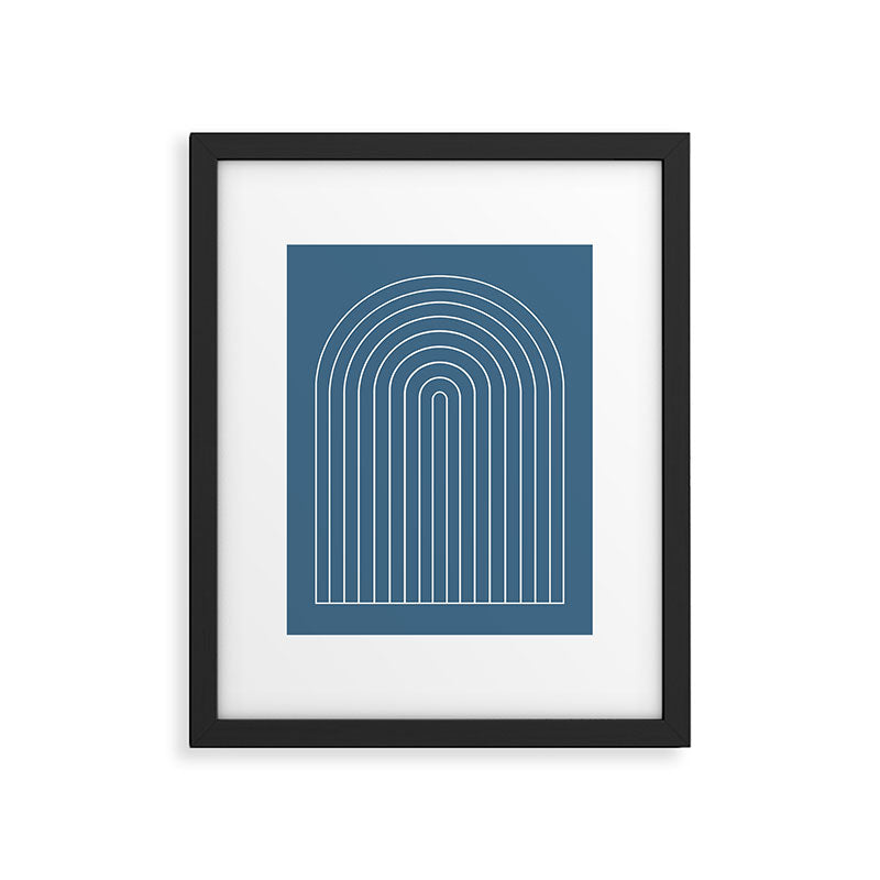 Minimal Arch XXXIV Nautical Blue Modern Geometric Lines Framed Art Print Gallery Image 5