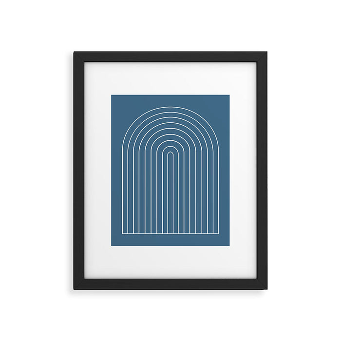 Minimal Arch XXXIV Nautical Blue Modern Geometric Lines Framed Art Print Gallery Image 1