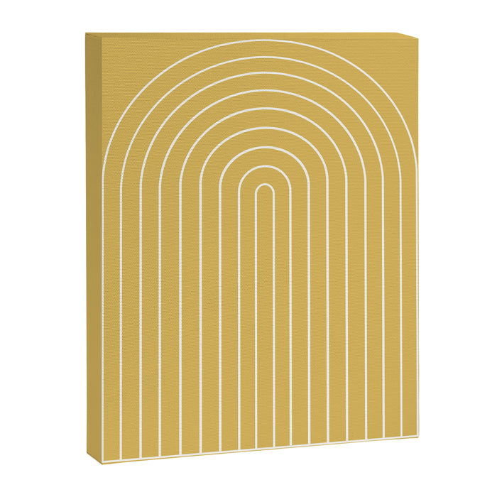 Minimal Arch XXXV Sunshine Yellow Modern Geometric Lines Canvas Print Gallery Image 1