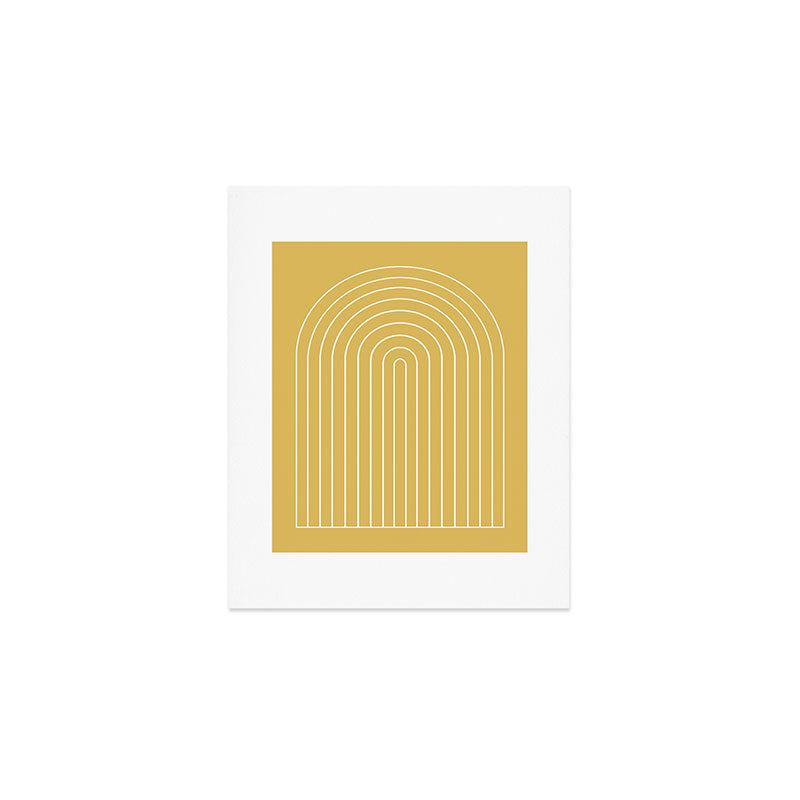 Minimal Arch XXXV Sunshine Yellow Modern Geometric Lines Art Print Gallery Image 1