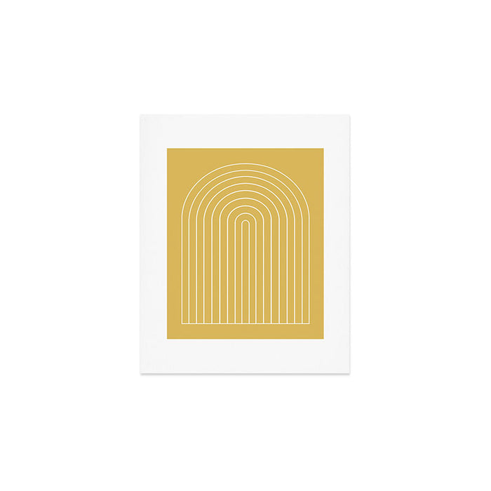 Minimal Arch XXXV Sunshine Yellow Modern Geometric Lines Art Print Gallery Image 1