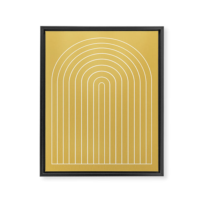 Minimal Arch XXXV Sunshine Yellow Modern Geometric Lines Framed Canvas Print Gallery Image 1