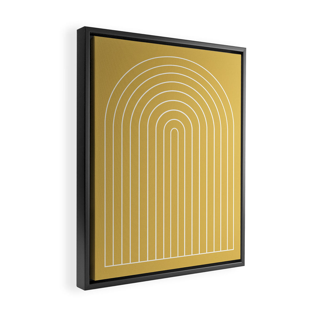 Minimal Arch XXXV Sunshine Yellow Modern Geometric Lines Framed Canvas Print Gallery Image 2