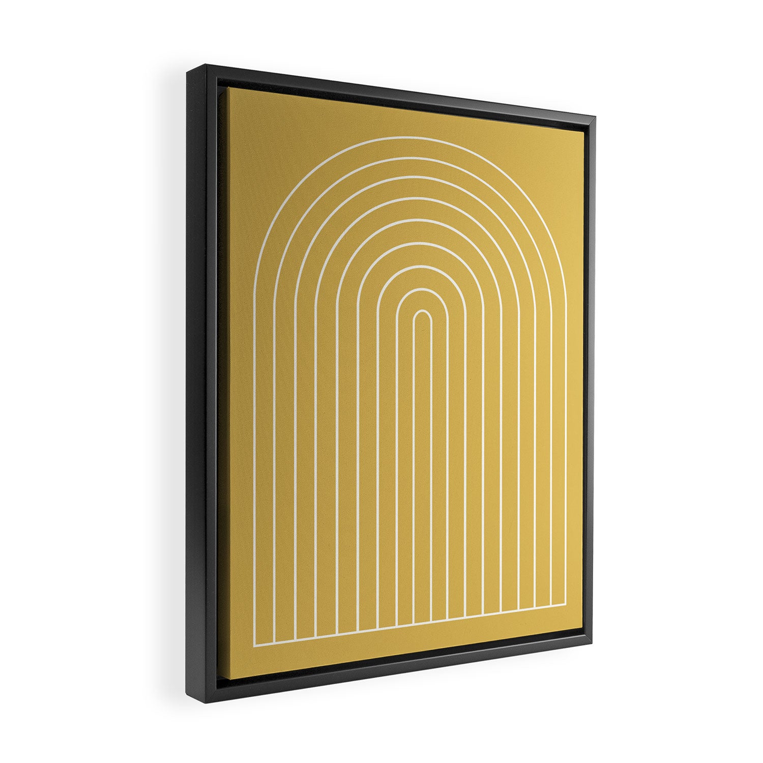 Minimal Arch XXXV Sunshine Yellow Modern Geometric Lines Framed Canvas Print Gallery Image 2