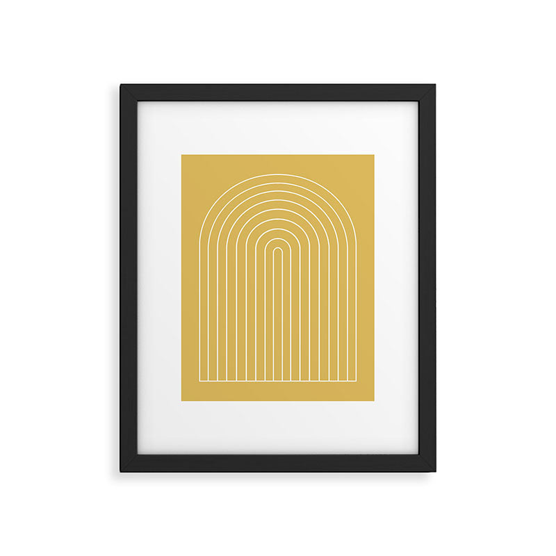 Minimal Arch XXXV Sunshine Yellow Modern Geometric Lines Framed Art Print Gallery Image 5