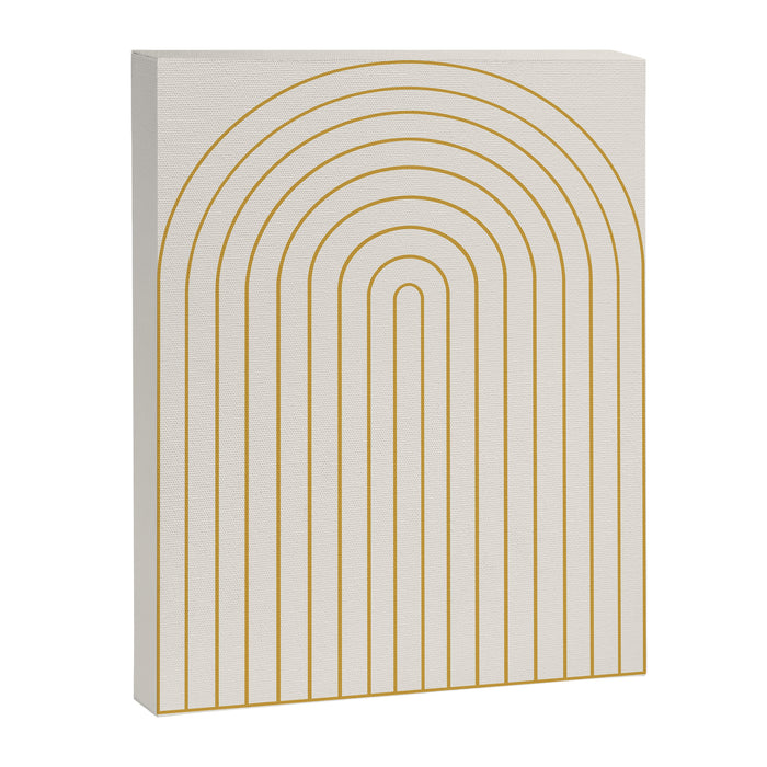 Minimal Arch XXXVI Creme and Orange Modern Geometric Lines Canvas Print Gallery Image 1