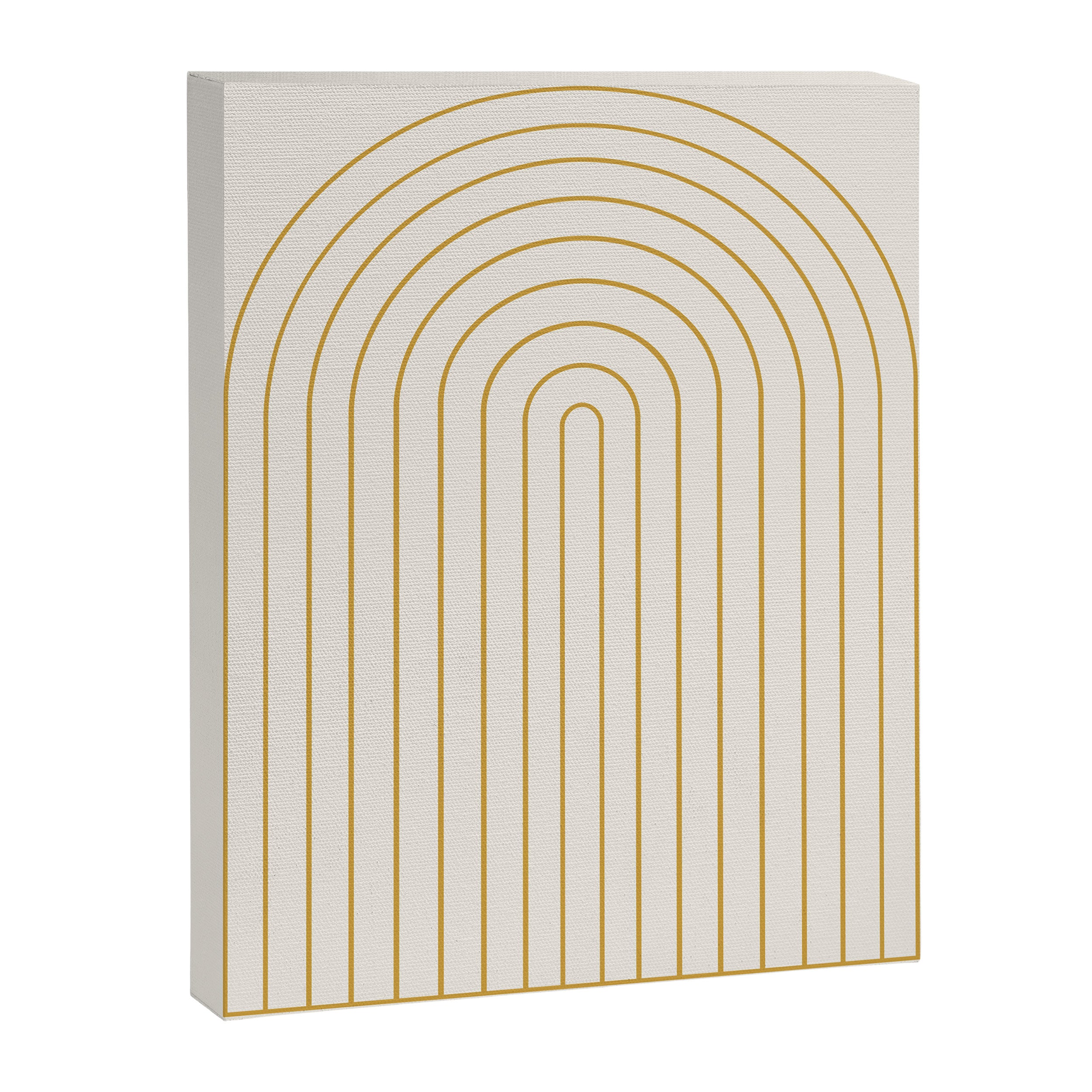 Minimal Arch XXXVI Creme and Orange Modern Geometric Lines Canvas Print Gallery Image 6