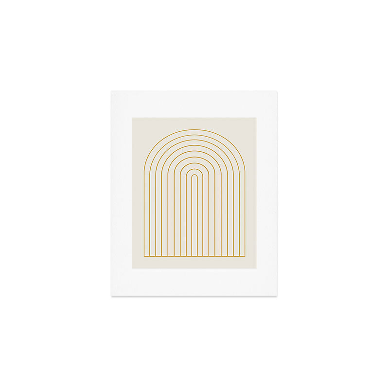 Minimal Arch XXXVI Creme and Orange Modern Geometric Lines Art Print Gallery Image 1