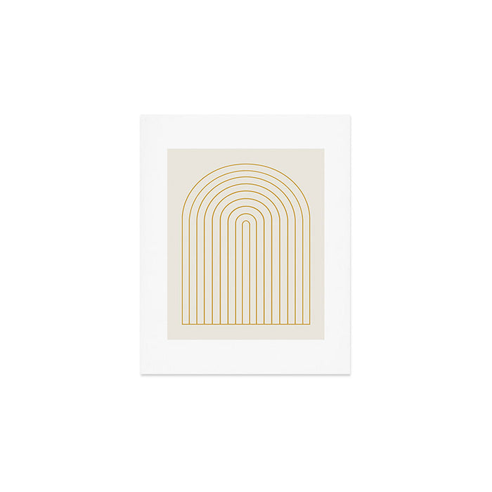 Minimal Arch XXXVI Creme and Orange Modern Geometric Lines Art Print Gallery Image 1