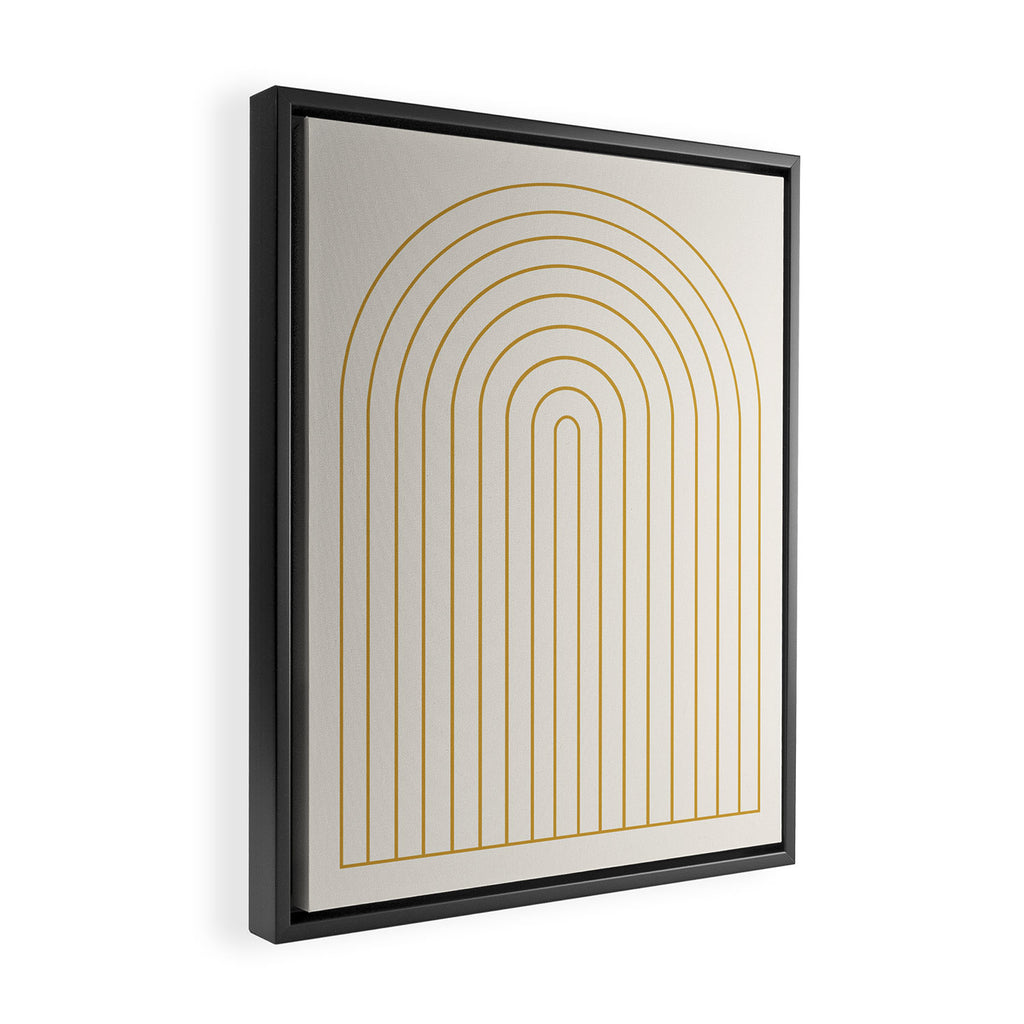 Minimal Arch XXXVI Creme and Orange Modern Geometric Lines Framed Canvas Print Gallery Image 2