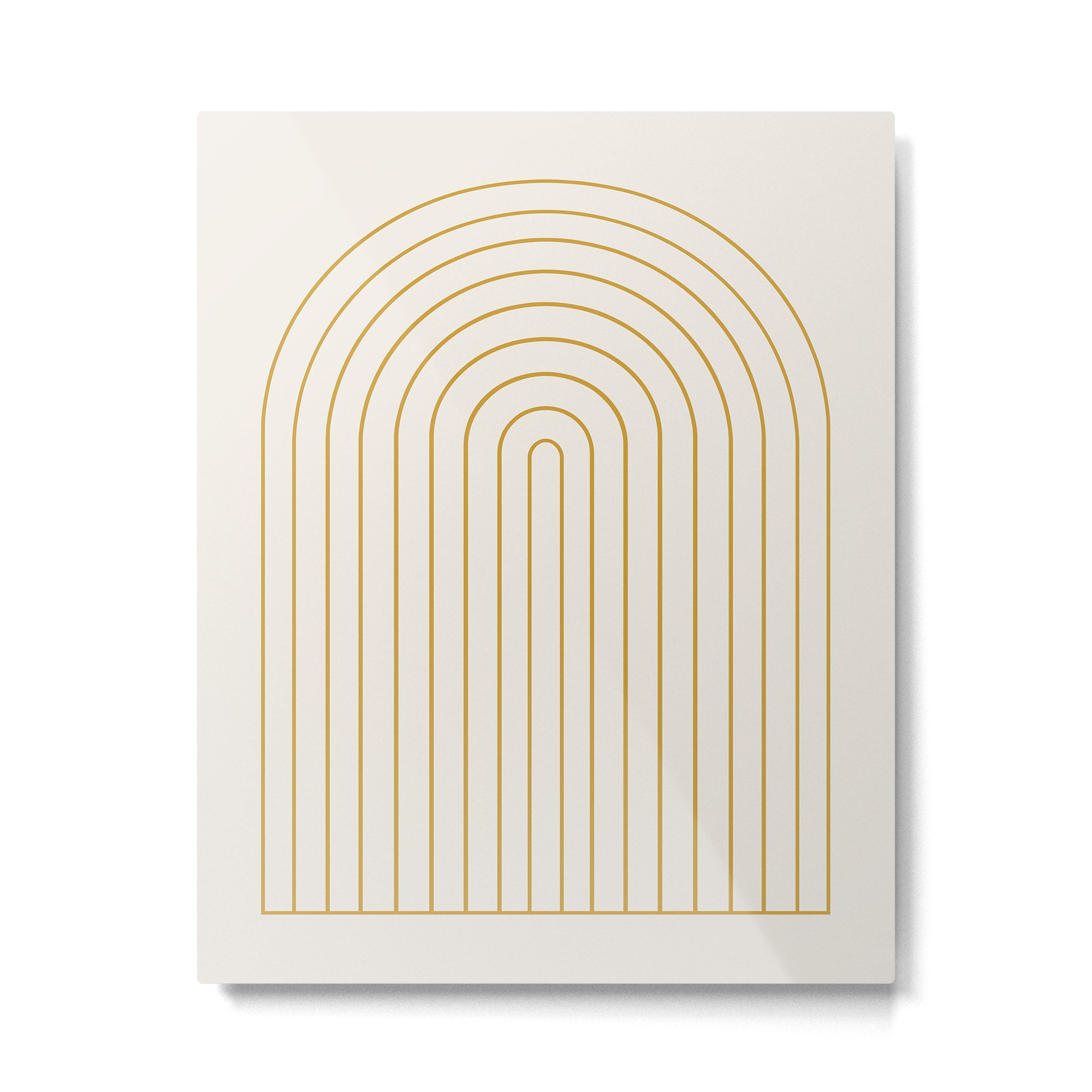 Minimal Arch XXXVI Creme and Orange Modern Geometric Lines Metal Print Gallery Image 4