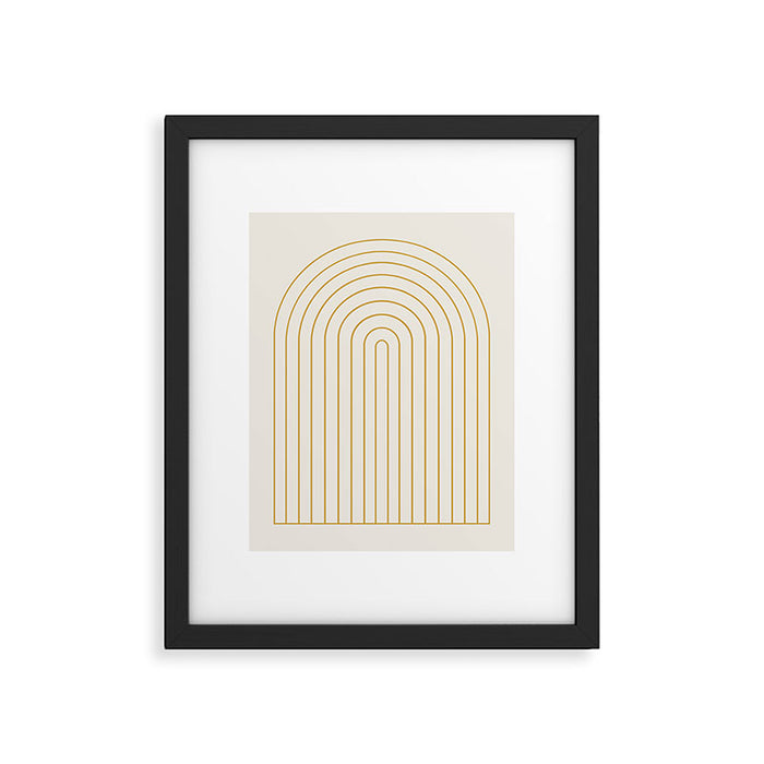 Minimal Arch XXXVI Creme and Orange Modern Geometric Lines Framed Art Print Gallery Image 1