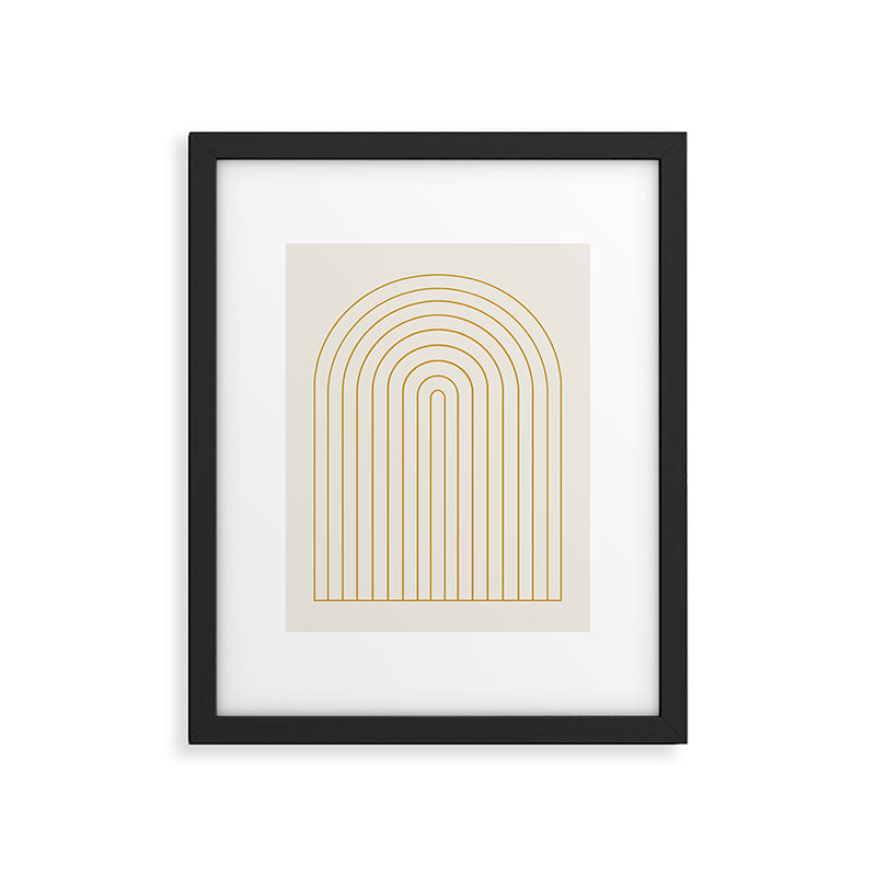 Minimal Arch XXXVI Creme and Orange Modern Geometric Lines Framed Art Print Gallery Image 5